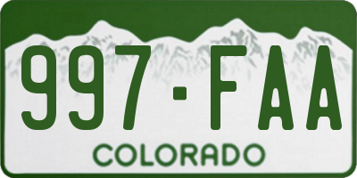 CO license plate 997FAA