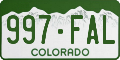 CO license plate 997FAL