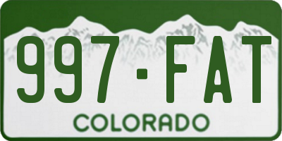 CO license plate 997FAT