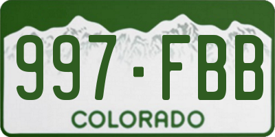 CO license plate 997FBB