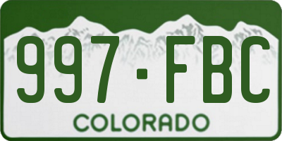 CO license plate 997FBC