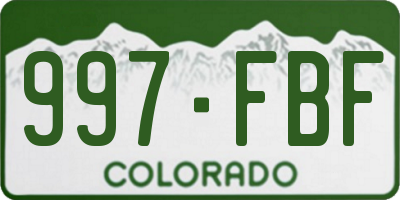 CO license plate 997FBF