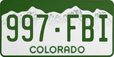 CO license plate 997FBI