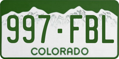 CO license plate 997FBL