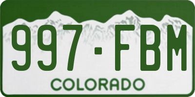 CO license plate 997FBM