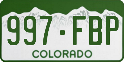 CO license plate 997FBP