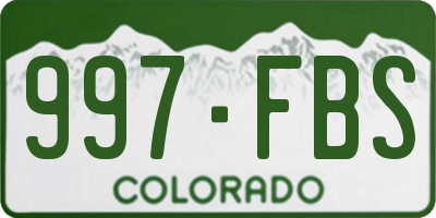 CO license plate 997FBS