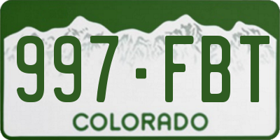 CO license plate 997FBT
