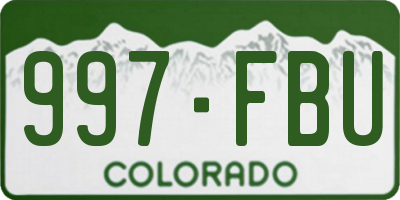 CO license plate 997FBU