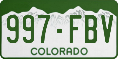 CO license plate 997FBV