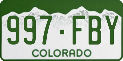 CO license plate 997FBY
