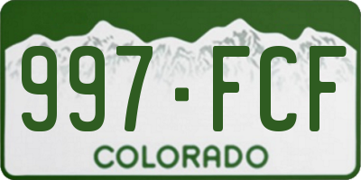 CO license plate 997FCF