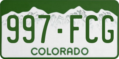 CO license plate 997FCG