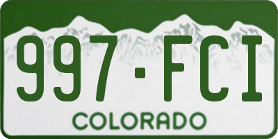 CO license plate 997FCI