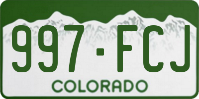 CO license plate 997FCJ