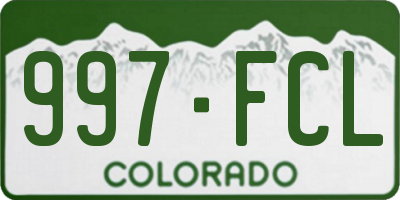 CO license plate 997FCL