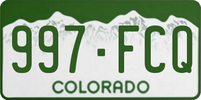 CO license plate 997FCQ