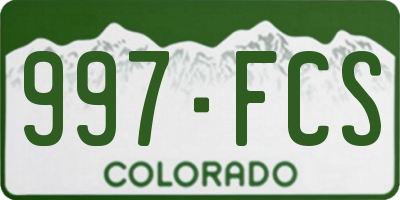 CO license plate 997FCS