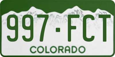 CO license plate 997FCT