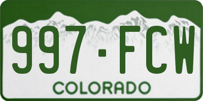 CO license plate 997FCW