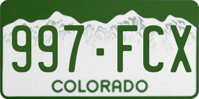 CO license plate 997FCX