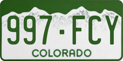 CO license plate 997FCY