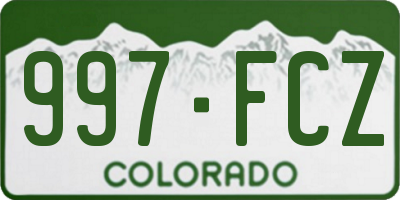 CO license plate 997FCZ