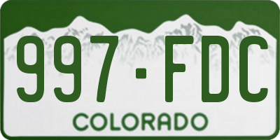 CO license plate 997FDC