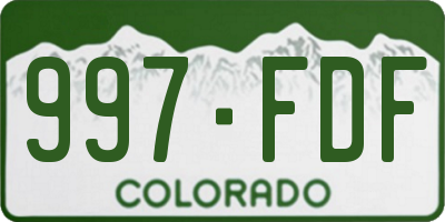CO license plate 997FDF