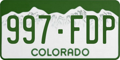 CO license plate 997FDP
