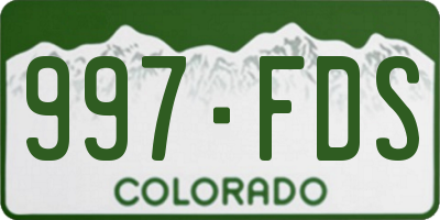 CO license plate 997FDS
