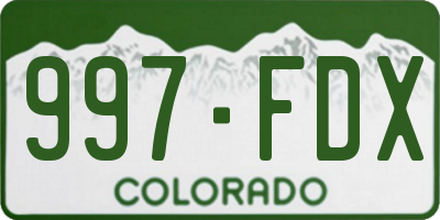 CO license plate 997FDX
