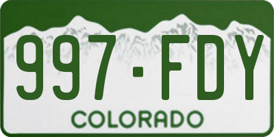 CO license plate 997FDY