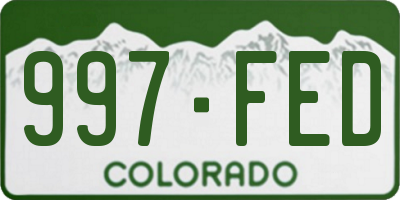 CO license plate 997FED