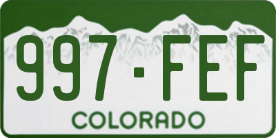 CO license plate 997FEF