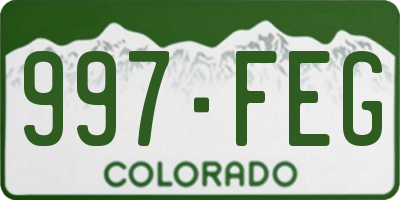 CO license plate 997FEG