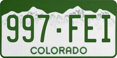 CO license plate 997FEI
