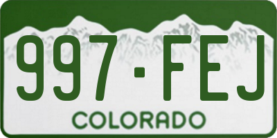 CO license plate 997FEJ