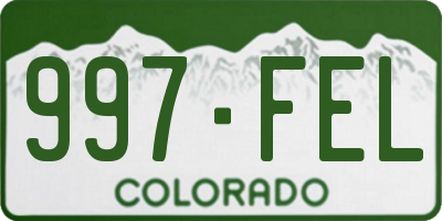 CO license plate 997FEL