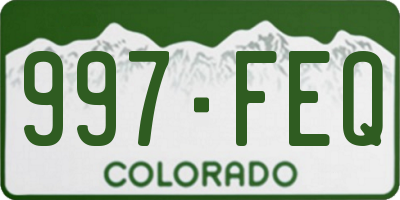 CO license plate 997FEQ