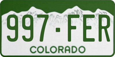 CO license plate 997FER
