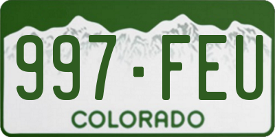 CO license plate 997FEU