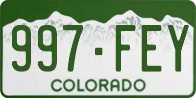 CO license plate 997FEY