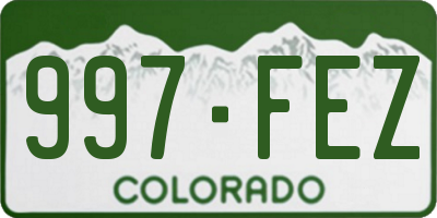 CO license plate 997FEZ