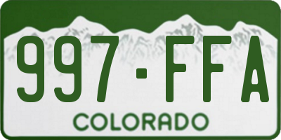 CO license plate 997FFA