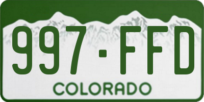 CO license plate 997FFD