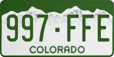 CO license plate 997FFE