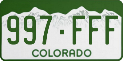 CO license plate 997FFF