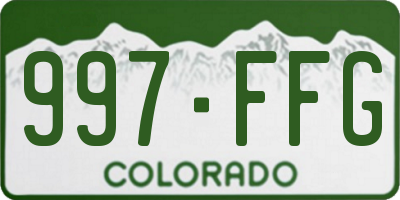 CO license plate 997FFG