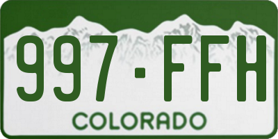 CO license plate 997FFH